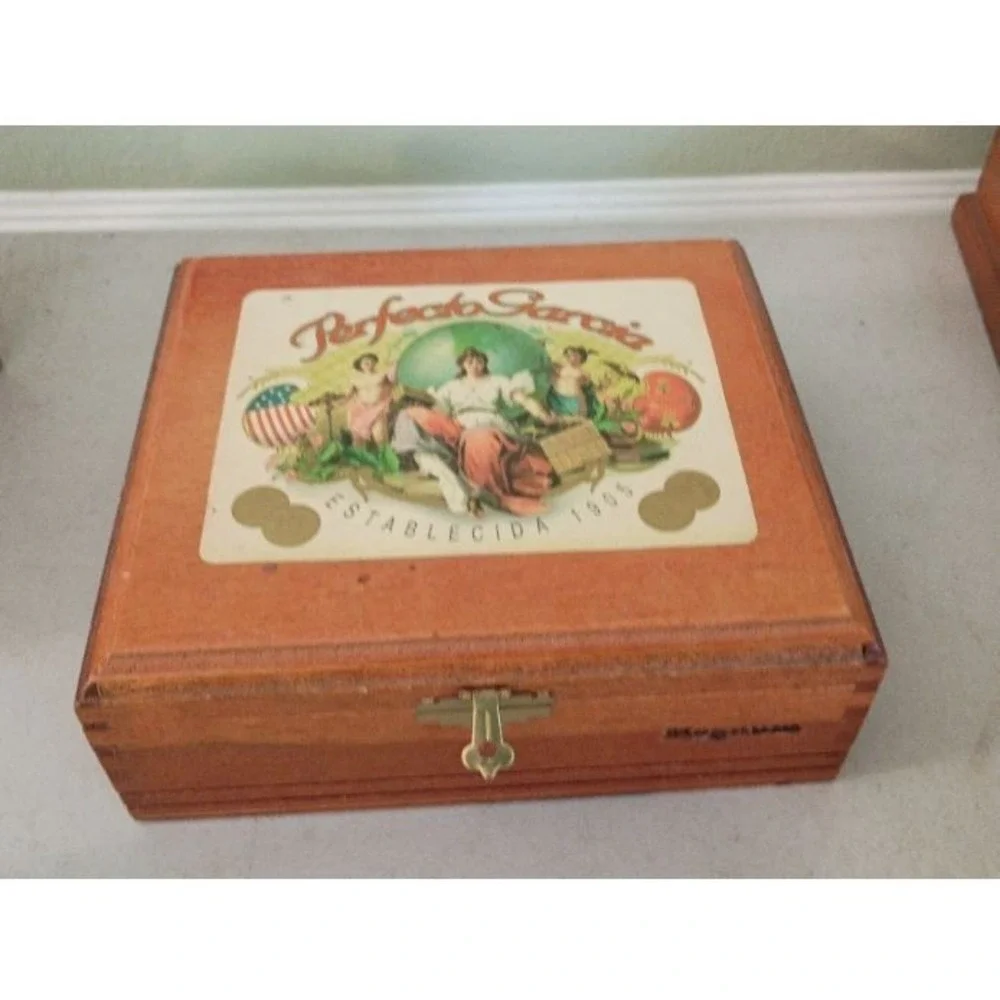 Lot of 6 Empty Wooden Cigar Boxes